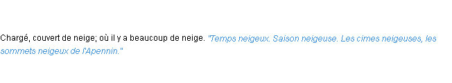 Définition neigeux ACAD 1835