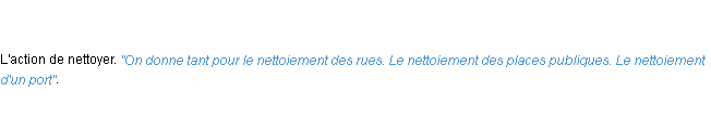 Définition nettoiement ACAD 1798