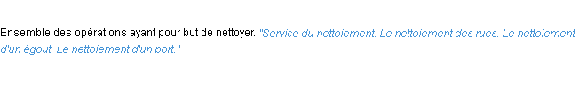 Définition nettoiement ACAD 1932
