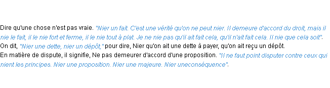 Définition nier ACAD 1798