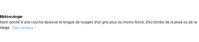 Définition nimbus ACAD 1932