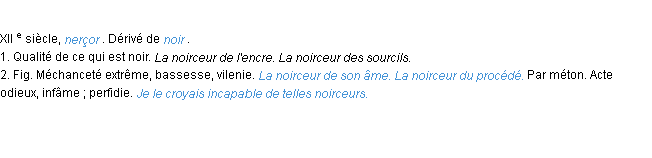 Définition noirceur ACAD 1986