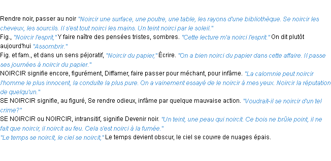 Définition noircir ACAD 1932