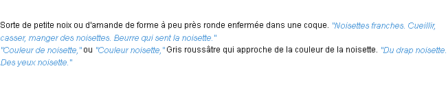 Définition noisette ACAD 1932