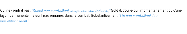 Définition non-combattant ACAD 1932