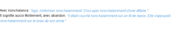Définition nonchalamment ACAD 1932