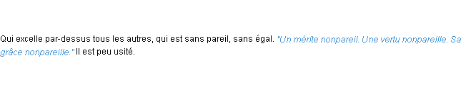 Définition nonpareil ACAD 1835