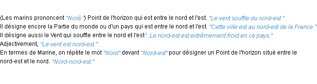 Définition nord-est ACAD 1932