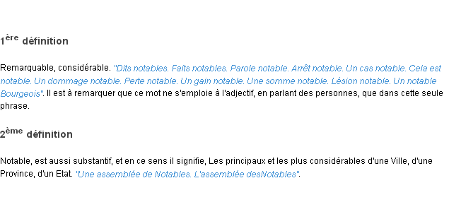 Définition notable ACAD 1798