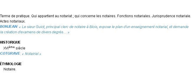 Définition notarial Emile Littré