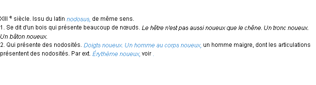 Définition noueux ACAD 1986
