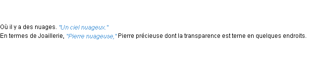 Définition nuageux ACAD 1835