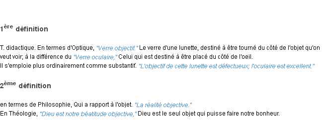 Définition objectif ACAD 1835