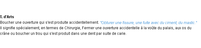 Définition obturer ACAD 1932