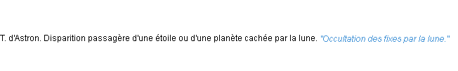Définition occultation ACAD 1835