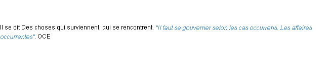 Définition occurrent ACAD 1798