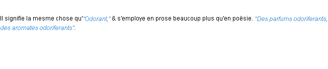 Définition odoriferant ACAD 1694