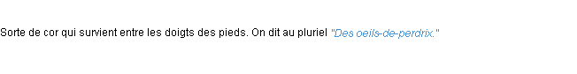 Définition oeil-de-perdrix ACAD 1932