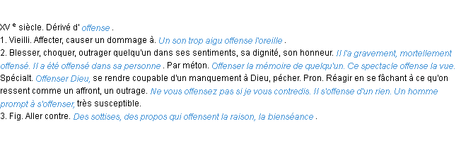 Définition offenser ACAD 1986