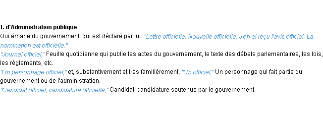 Définition officiel ACAD 1932
