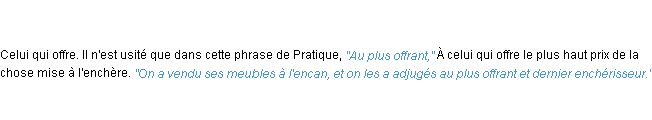 Définition offrant ACAD 1835