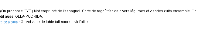 Définition oille ACAD 1932