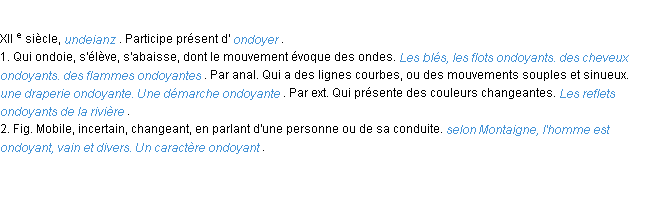 Définition ondoyant ACAD 1986