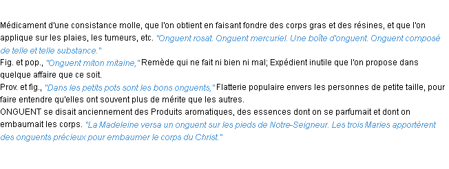 Définition onguent ACAD 1932