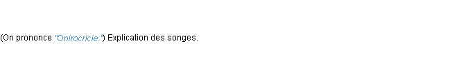 Définition onirocritie ACAD 1835