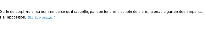 Définition ophite ACAD 1932