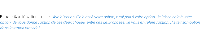Définition option ACAD 1835