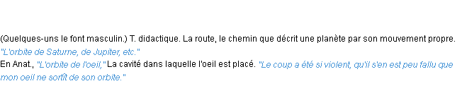 Définition orbite ACAD 1835