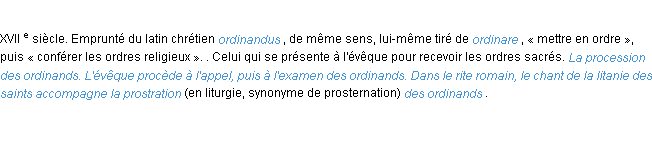 Définition ordinand ACAD 1986