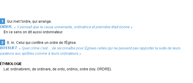 Définition ordinateur Emile Littré
