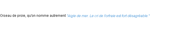 Définition orfraie ACAD 1835