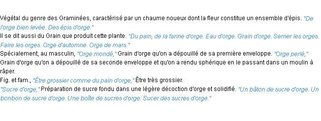 Définition orge ACAD 1932