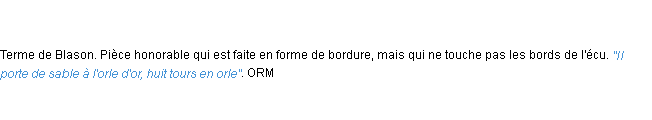 Définition orle ACAD 1798