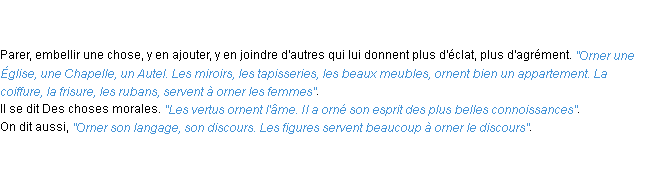 Définition orner ACAD 1798
