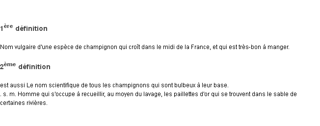 Définition oronge ACAD 1835