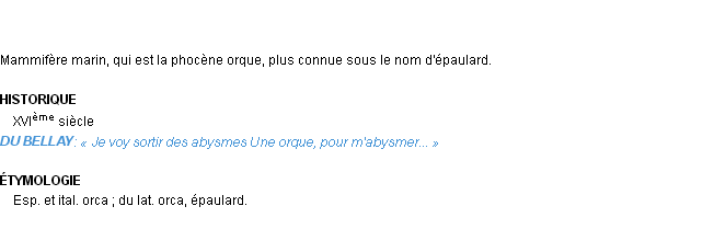 Définition orque Emile Littré