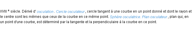 Définition osculateur ACAD 1986