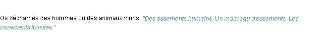 Définition ossements ACAD 1932