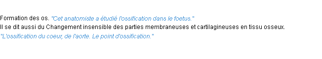 Définition ossification ACAD 1932
