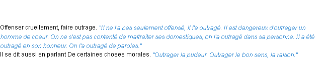Définition outrager ACAD 1835