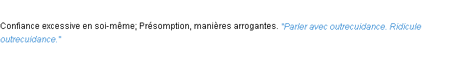 Définition outrecuidance ACAD 1932