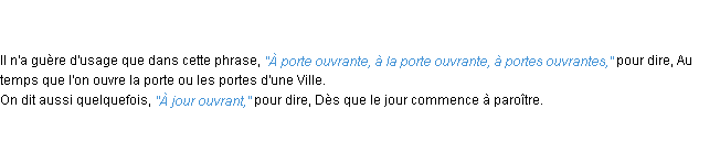 Définition ouvrant ACAD 1798
