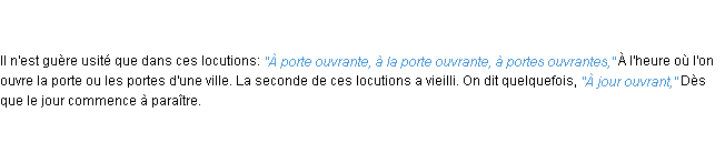 Définition ouvrant ACAD 1835