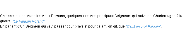 Définition paladin ACAD 1798