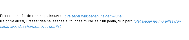 Définition palissader ACAD 1798