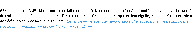 Définition pallium ACAD 1932